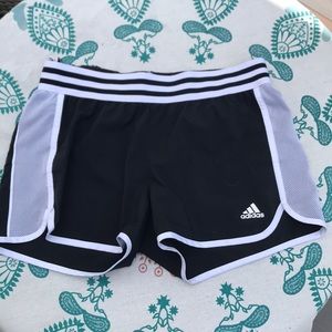 black and white adidas shorts